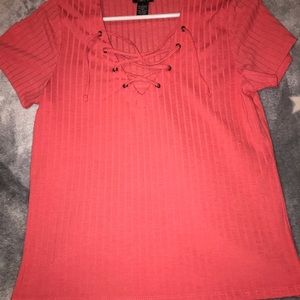 Rue 21 pink drawstring neckline